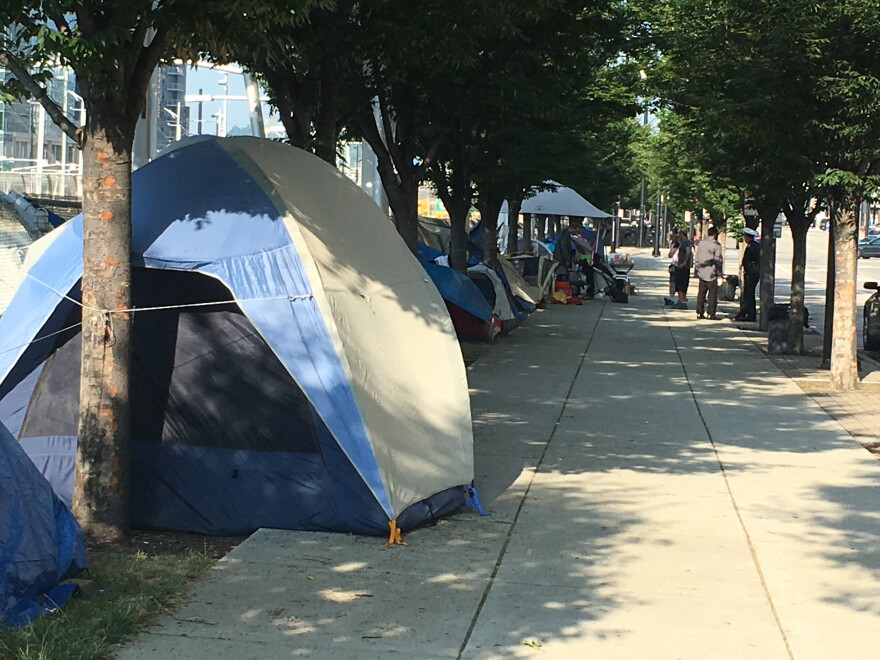 The homeless will be allowed to sleep on Third Street Friday night even though the judge didn't issue a temporary restraining order. 