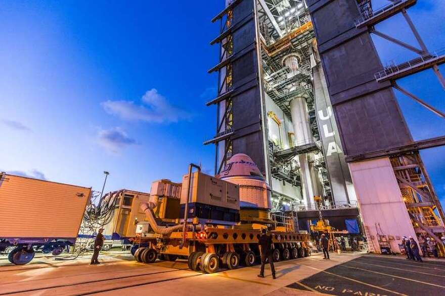 Boeing’s CST-100 Starliner spacecraft arrives at the Vertical Integration Facility at Space Launch Complex-41 at Cape Canaveral Space Force Station in Florida on July 17, 2021. Photo: ULA