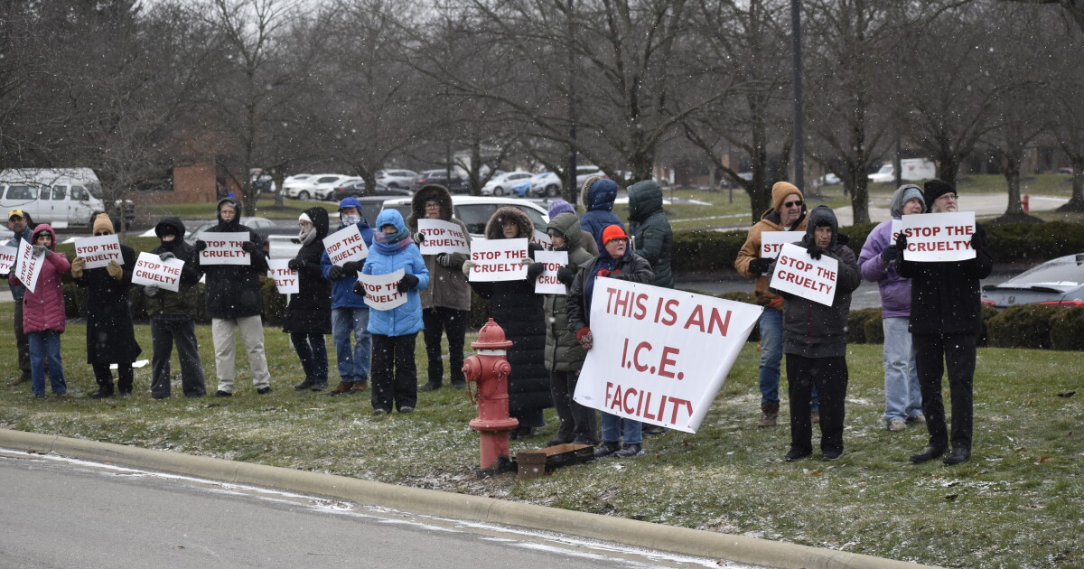 Concerned residents protest outside Westerville ICE facility | WOSU ...