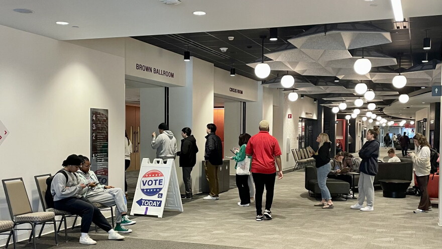 A polling place at ISU's Bone Student Center just before noon Tuesday.