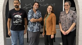 The cast of "Proof." The actors from left to right are: Martin Fitzpatrick, Ray Balsamo, Jessica Lesko and Caroline Remillard.