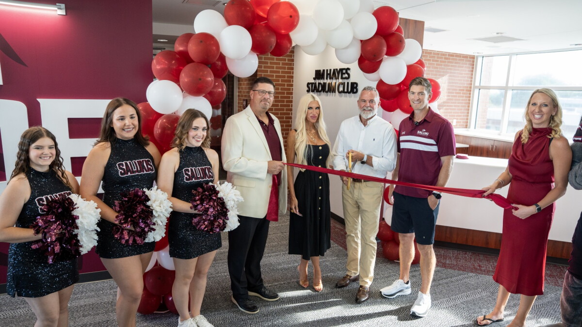 The Jim Hayes Stadium Club is dedicated at Saluki Stadium