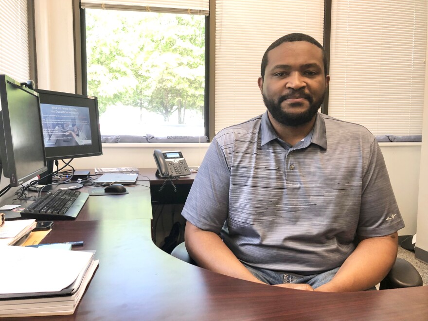 Durham County Elections Director Derek Bowens, in his office on April 25, 2022.