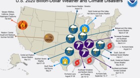 A map showing U.S. billion-dollar weather and climate disasters. 