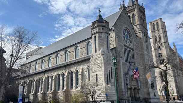 A large church building, the Catholic Cathedral in Syracuse 
