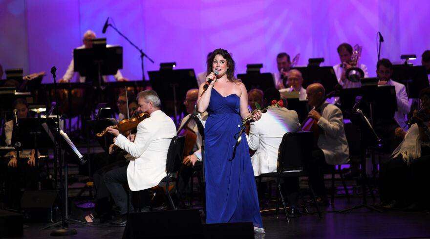 Vocalist Elizabeth D'Aiuto performs with the Gulf Coast Symphony Pops.