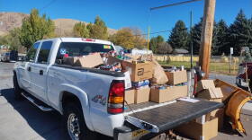 A Scouting America volunteer’s truck is loaded with food donations bound for the Idaho Foodbank during a previous Scouting for Food drive. This year’s drive will happen on Saturday, October 17.