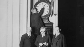 Changing the clock for the first Daylight Saving Time in 1918.