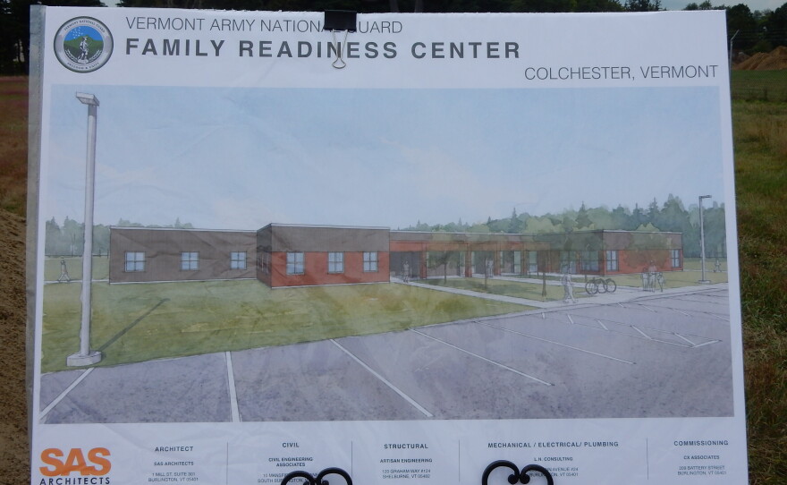 Photo of a poster showing rendering of the new Family Readiness and Support Center