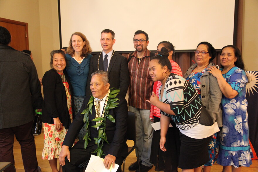 Marshall Islanders gather at the Burke Museum in Seattle to mark the anniversary of the droping of a hydrogen bomb on Bikini Atoll in 1954.