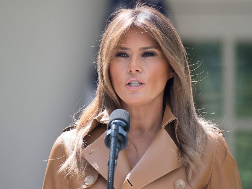 First lady Melania Trump announces her Be Best children's initiative on May 7.