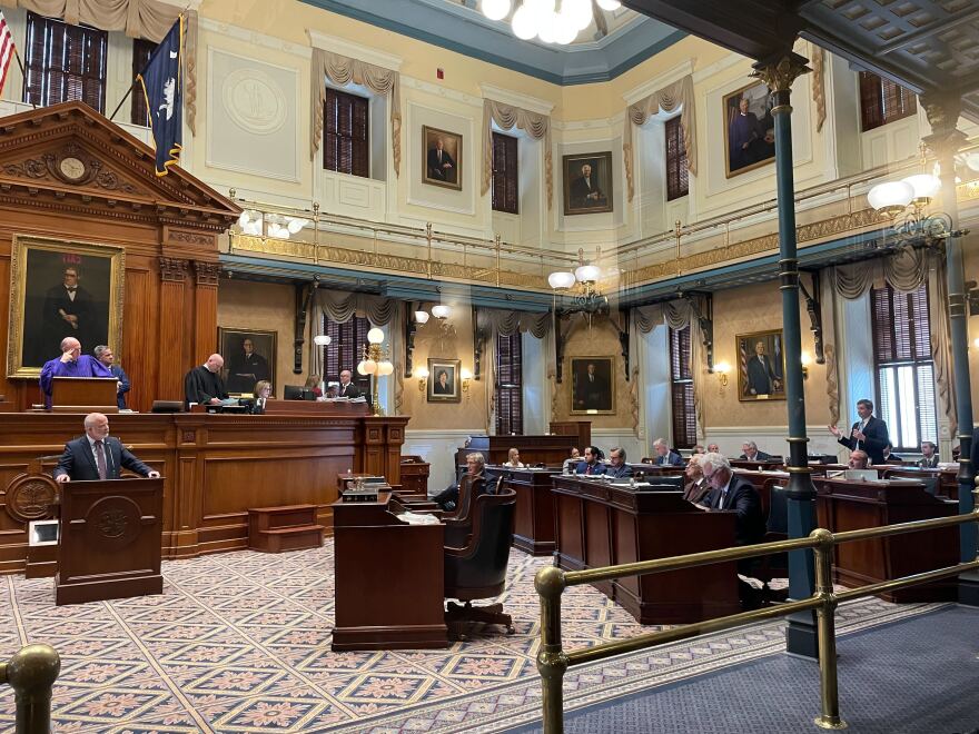 S.C. Sen. Brian Adams, R-Berkeley, takes questions from Senate Majority Leader Shane Massey, R-Edgefield,