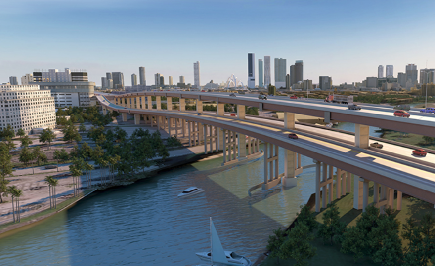 A new highway construction project will convert State Road 836 into a double-decker freeway.