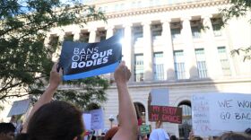 Hundreds of protesters marched from the Hamilton County Courthouse to the Potter Stewart United States Courthouse June 24 to protest the U.S. Supreme Court’s decision overturning Roe v. Wade.
