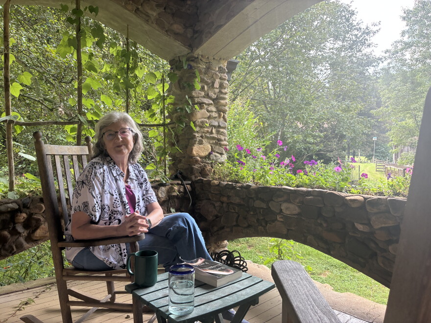 Barbara Kingsolver on the front porch of her home in Washington County, Virginia.