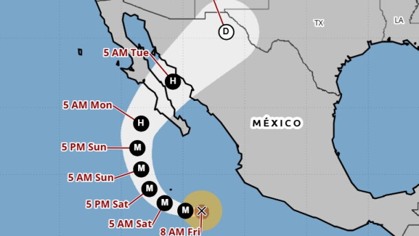 Possible path across Mexico for the remnants of Hurricane Polo