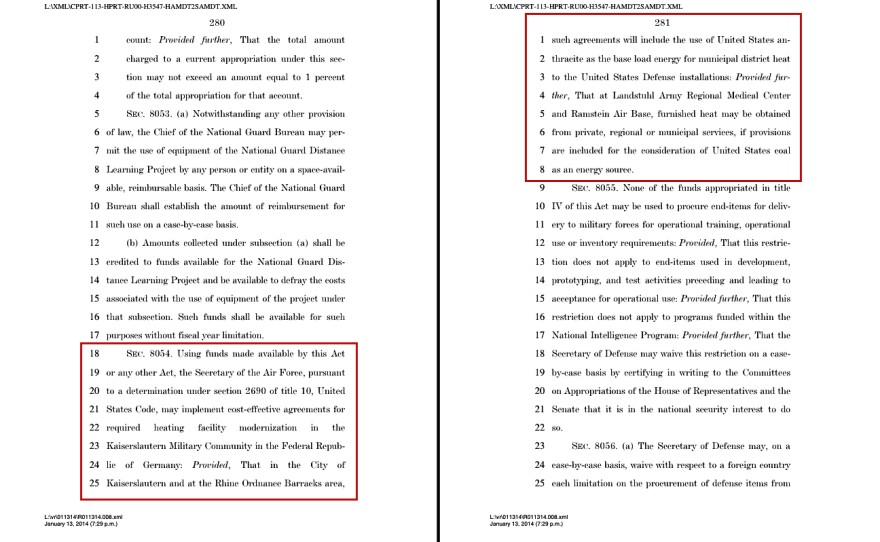 The legislative language that sends Pennsylvania coal to Germany.