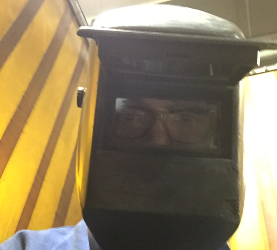 Amanda Wisniewski in her welding gear. 