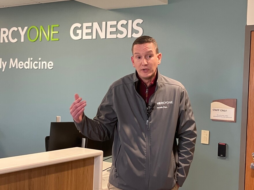 Dr. Michael Persson, a MercyOne Genesis family physician, speaks about the Eldridge clinic expansion Wednesday, Feb. 11, 2026.