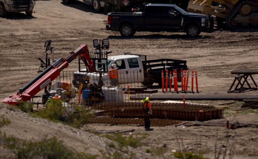 The border wall construction site is seen across from the Mexican neighborhood of Anapra on March 24.