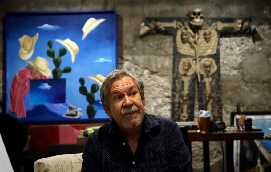 Benjamin Alire Sáenz is pictured in his writing studio in 2020, the year he received the Texas Institute of Letters' Lifetime Achievement Award. His award-winning body of work includes the PEN/Faulkner-winning "Everything Begins and Ends at the Kentucky Club" and the bestselling "Aristotle and Dante" novels.