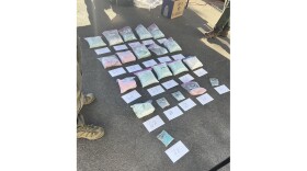 This photo released by the U.S. Attorney's Office Connecticut, seized counterfeit pills are displayed Sept. 5, 2024, in East Haven, Connecticut.