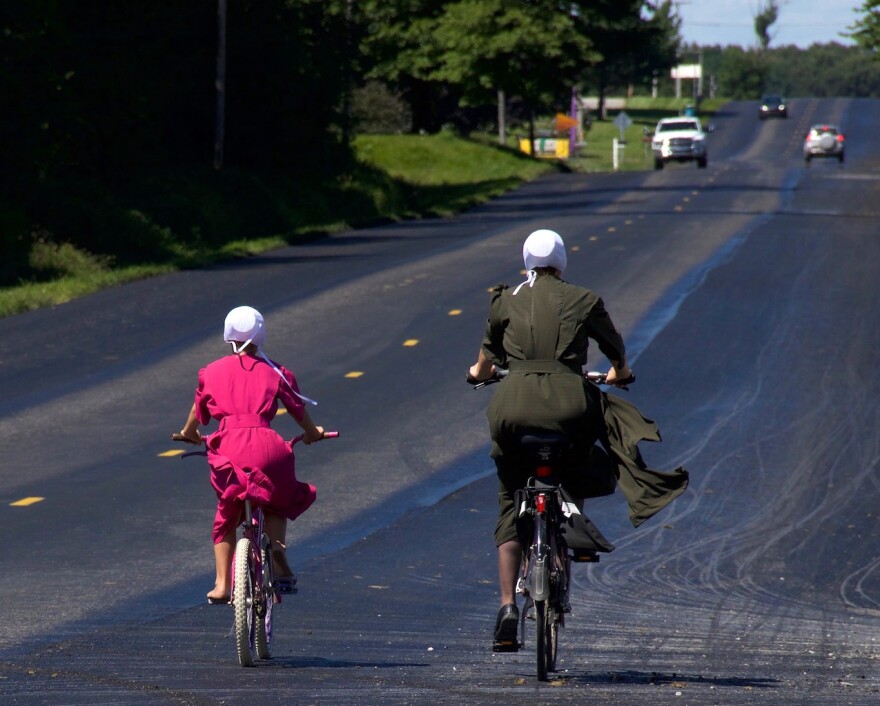 Some Amish regularly utilize bicycles for daily transportation in Shipshewana, Indiana, with E-bikes growing in popularity.