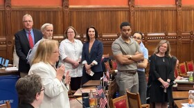 Visitors to the House floor listening to Rep. Jane Garibay call for Connecticut to apologize for its colonial witch trials on May 10, 2023.