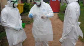 Nigerian physicians being trained by the World Health Organization (WHO) on how to put on and remove personal protective equipment (PPE) to treat Ebola patients. Photo: cdc.gov