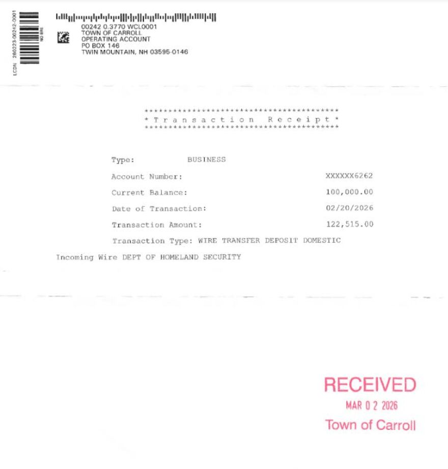 The Department of Homeland Security wired Carroll $122,515. The payment follows Carroll’s decision to be part of the Department of Homeland Security's Task Force Model, also known as the 287(g) program.