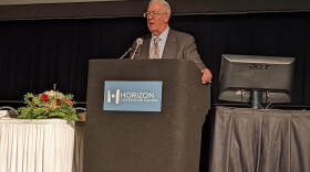 Michael Hicks says Ball State University economists have been giving an annual forecast for the last 50 years. (Stephanie Wiechmann / IPR)