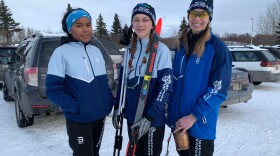 Sleetmute skiiers Tamara Stern, Kylie Hayden and coach Angela Hayden.jpg