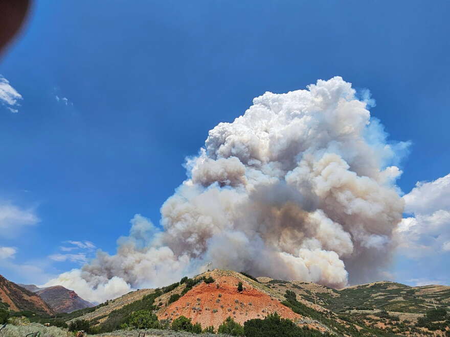 A photo of Rocky Canyon Fire taken on the morning of Aug. 11, 2026.