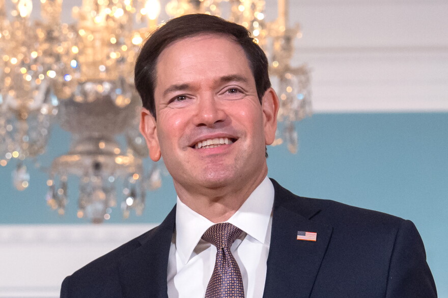 Secretary of State Marco Rubio stands with Lebanon's Prime Minister Nawaf Salam, not shown, at the State Department, Monday, Sept. 28, 2026, in Washington.