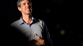 Beto O'Rourke speaks at a campaign event at Auditorium Shores in Austin on Sept. 29, 2018.
