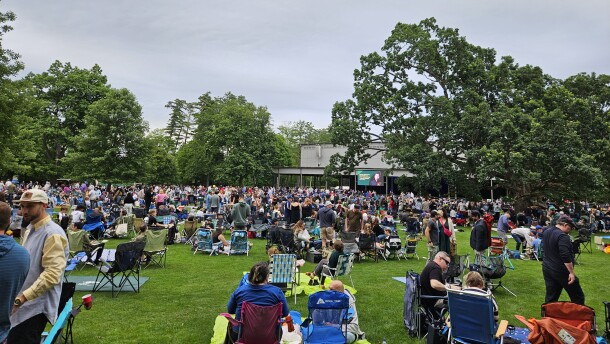 The Tanglewood lawn in Stockbridge and Lenox, Massachusetts, on June 27th, 2025, for a performance by legendary rapper Nas with the Boston Pops.
