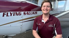  SIU Carbondale senior Grant Gillespie tied for second in the 2025 National Intercollegiate Flying Association championships. Gillespie, along with Jake Mack and Ben Campbell (below), each won individual event championships. The Flying Salukis finished third as a team.