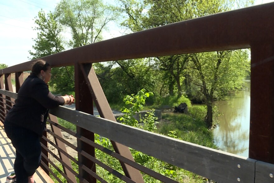 Kimmie Gordon of Gary Advocates for Responsible Development (GARD) overlooks the Little Calumet River at a peaceful spot in the city. Gordon said Gary deserves more spaces like this.