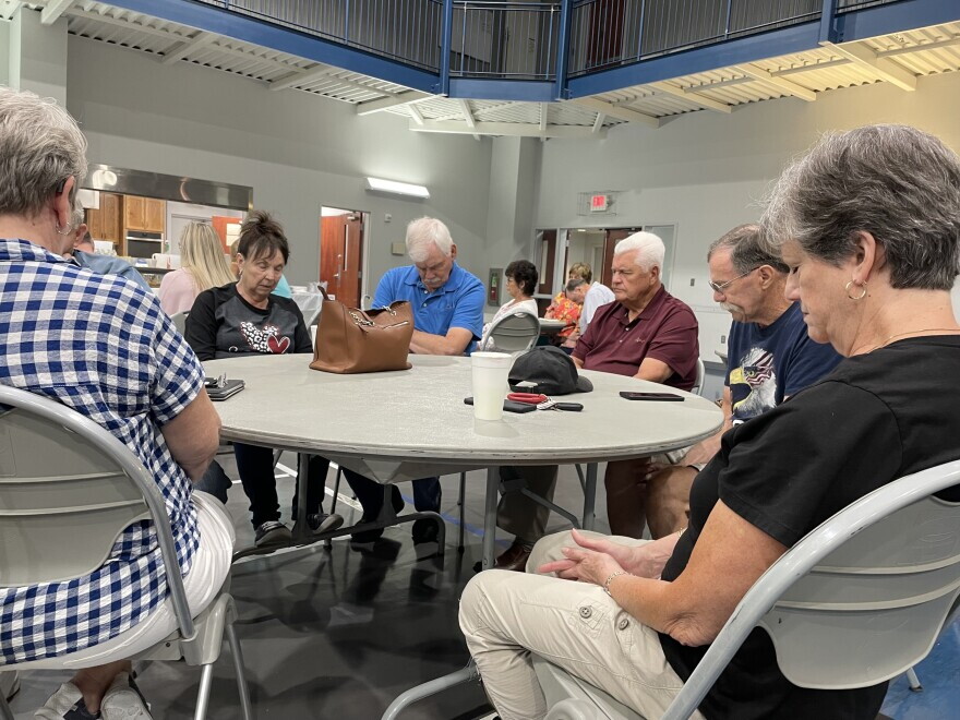 Some members of the Marion Baptist Church congregation were thankful for the rain the city had received, despite the need for even more in the future.