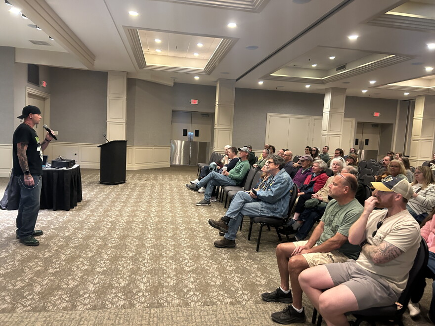Chadwick Gales, of Chestnut Ridge Paranormal, speaks Sept. 26 during the Wintergreen Resort's Blue Ridge Bigfoot Fest.