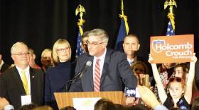 Lt. Gov. Eric Holcomb talks at the Indiana GOP election watch party at the JW Marriot in Downtown Indianapolis, Tuesday, Nov. 8, 2016.