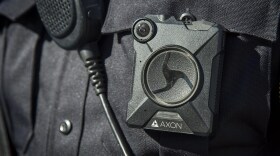 A police body camera similar to those worn by Boston Police. 