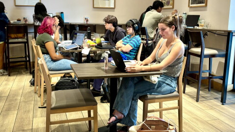 Gabriella Diaz studies at Barnes & Noble in Gainesville, where she goes to find a reliable internet connection for her schoolwork.