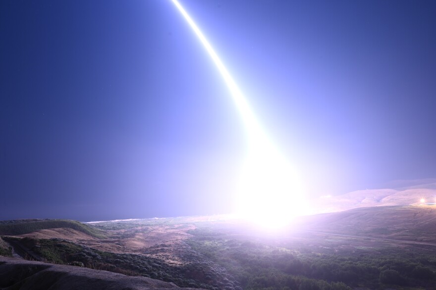 A Minuteman III intercontinental ballisitc missile was test launched from Vandenberg Space Force Base early Tuesday morning.