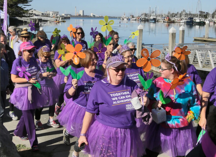 Walk to End Alzheimer's participants walk along Humboldt Bay in Eureka in 2017.