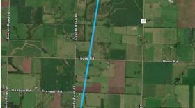 The path of one of the tornadoes that touched down in southwest Missouri October 11, 2021