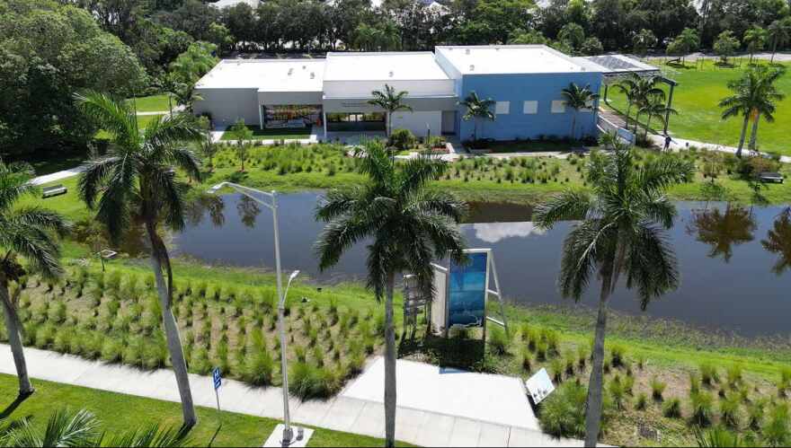 Aerial view of Alliance for the Arts campus on McGregor Boulevard.