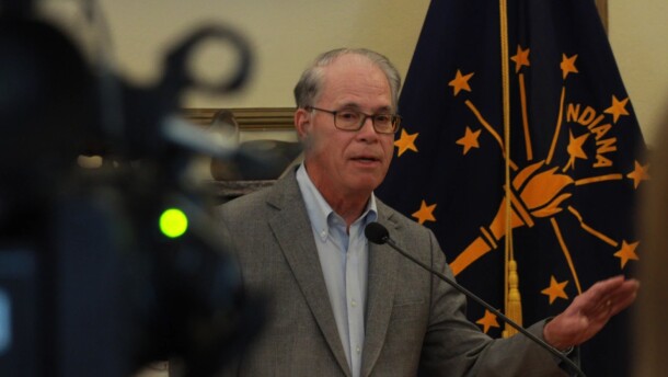 Gov. Mike Braun discussed efforts to bring down energy costs for Hoosiers during a press conference on Monday, March 9. The Natural Resource Commission chair resigned this week, citing frustration with the Braun Administration.