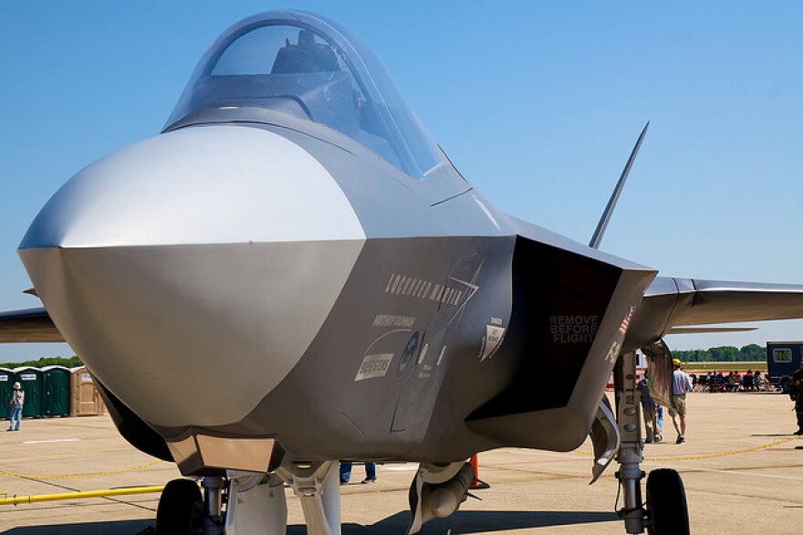 An F-35 fighter jet.