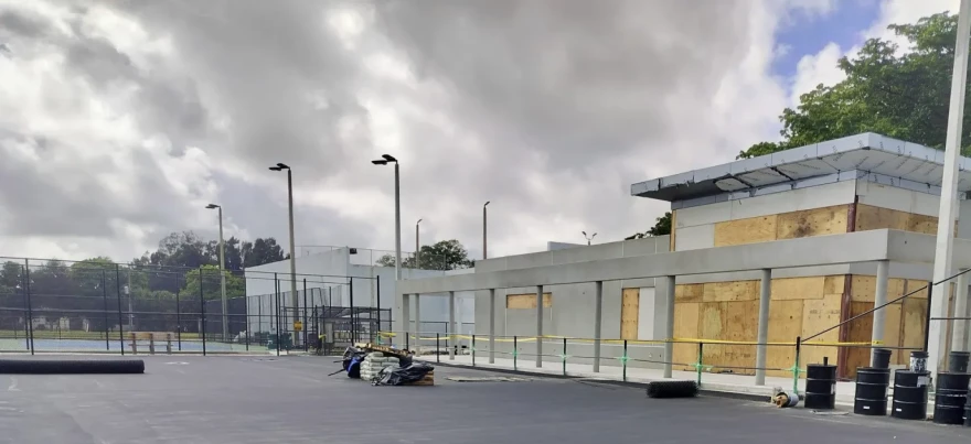 Construction is underway at Gaines Park to resurface six old courts, add two more and build a clubhouse.